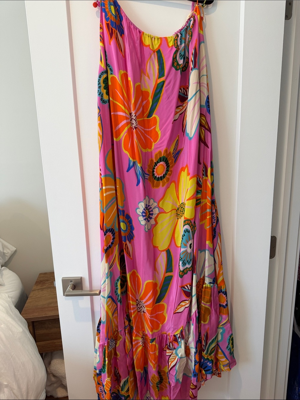 FARM Rio Pink Floral Maxi dress with Bold Multicolor Blooms